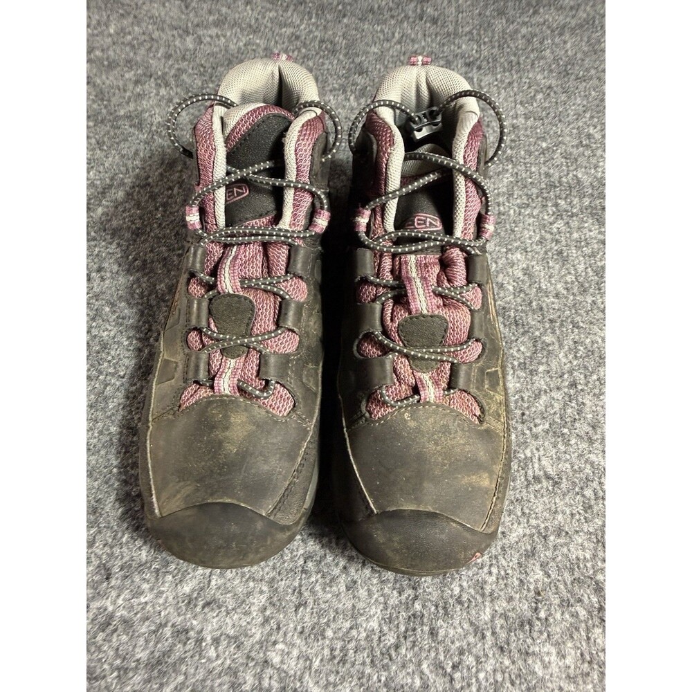 Keen Targhee Waterproof Hiking Boots – Girls Size 3 – Black/Pink – Mid – Bungee - Picture 2 of 7